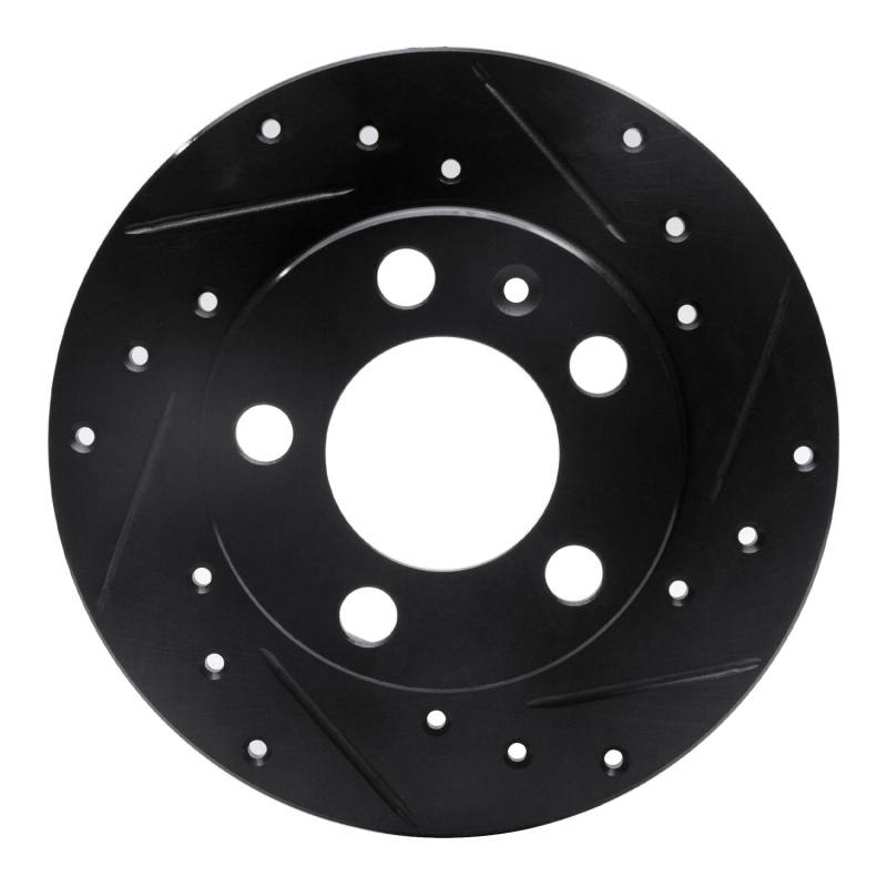 Picture of R1 98-24 Audi A1 (Mexico) Rear Left Drilled & Slotted Black Brake Rotor