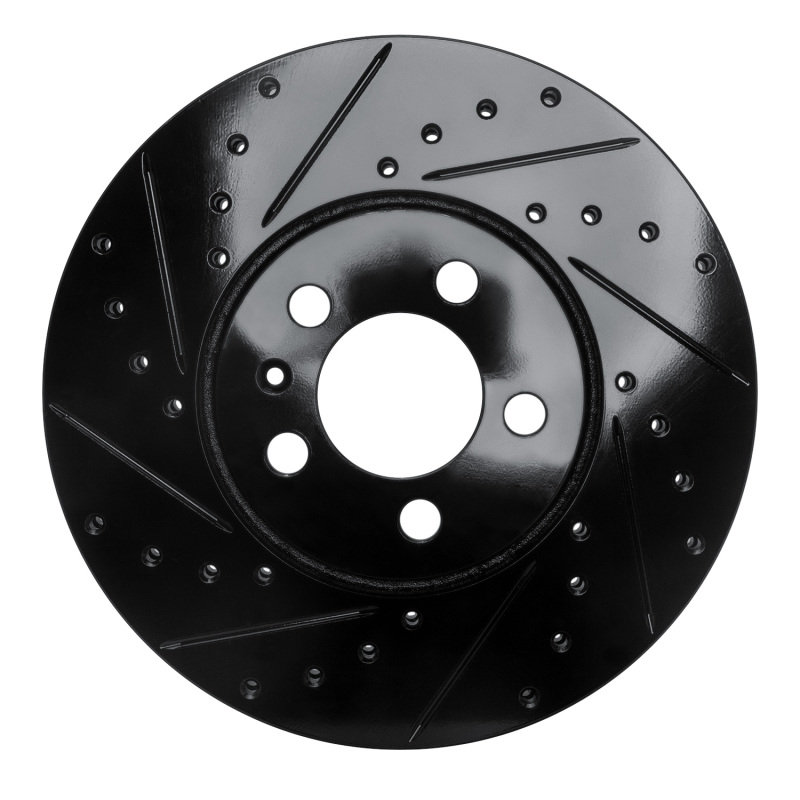 Picture of R1 98-18 Audi A1 (Mexico) Front Left Drilled & Slotted Black Brake Rotor