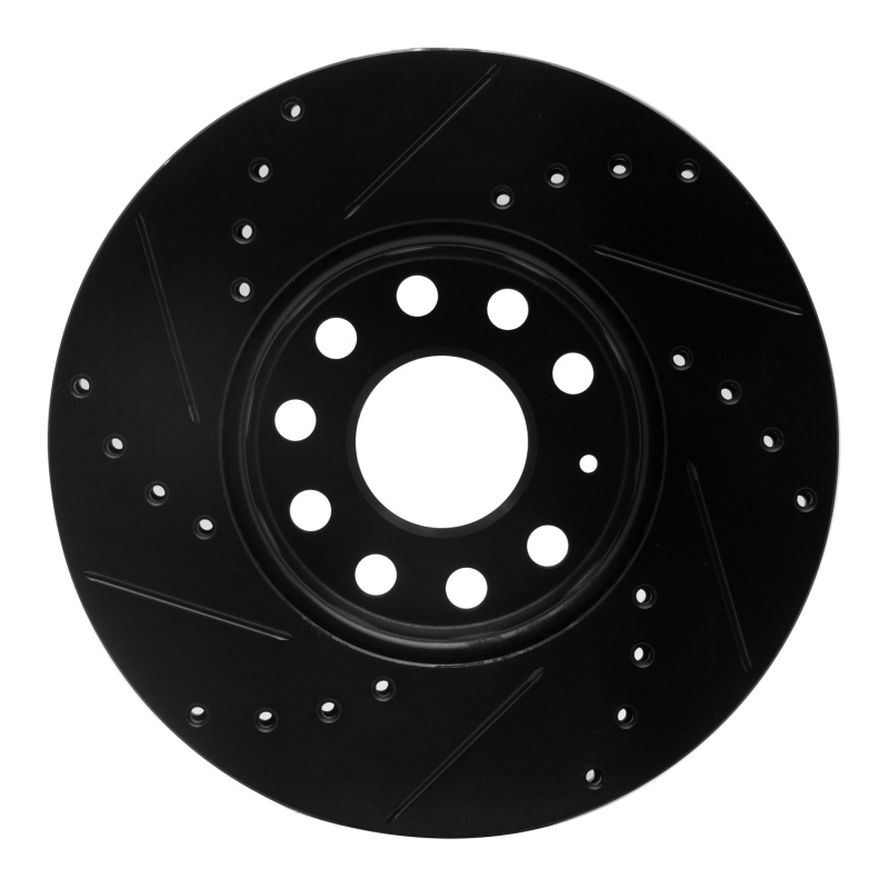 Picture of R1 05-25 Audi A3 (Mexico) Front Right Drilled & Slotted Black Brake Rotor