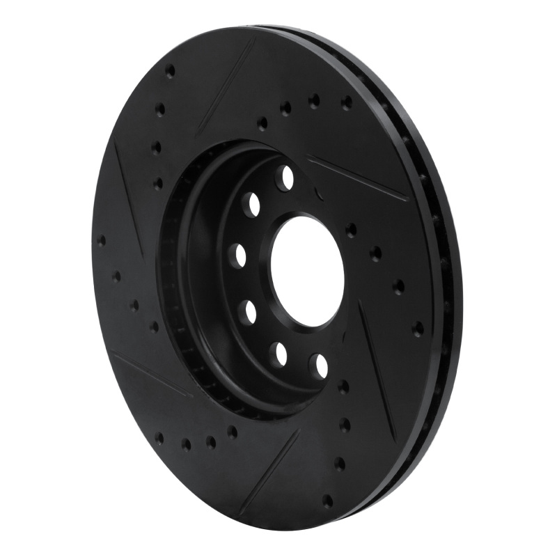 Picture of R1 05-25 Audi A3 (Mexico) Front Right Drilled & Slotted Black Brake Rotor
