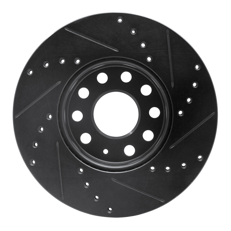 Picture of R1 05-25 Audi Q2 (Mexico) Front Left Drilled & Slotted Black Brake Rotor