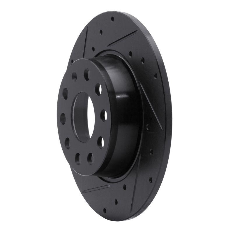Picture of R1 05-25 Audi A3 (Mexico) Rear Left Drilled & Slotted Black Brake Rotor