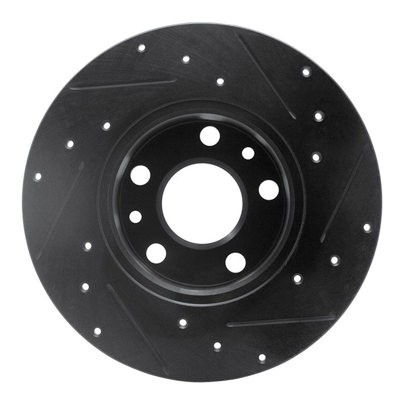 Picture of R1 72-78 Volkswagen Type 2 Front Left Drilled & Slotted Black Brake Rotor