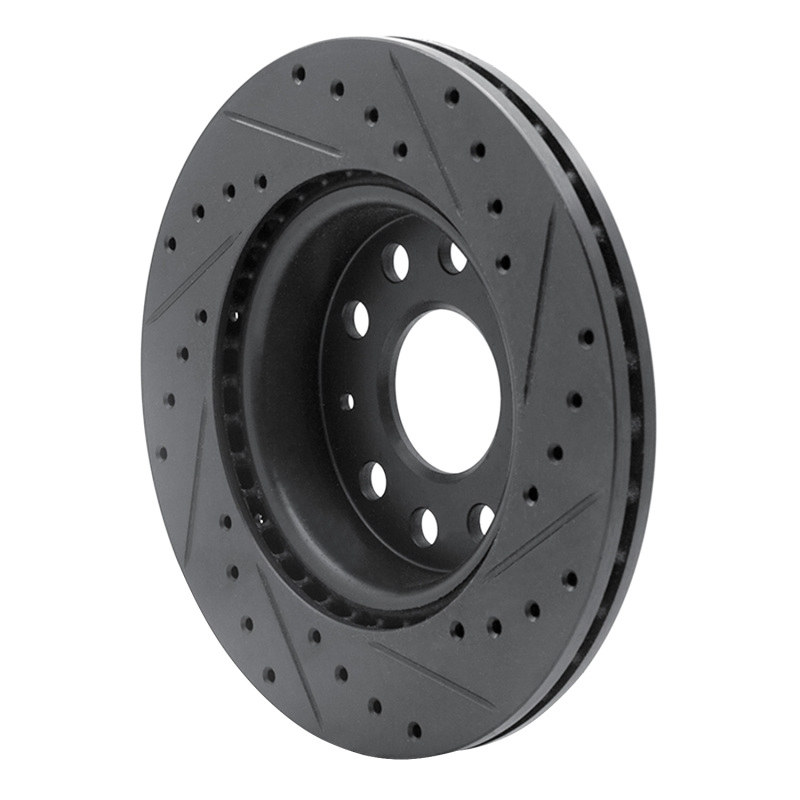 Picture of R1 05-15 Volkswagen BORA (Mexico) Front Left Drilled & Slotted Black Brake Rotor