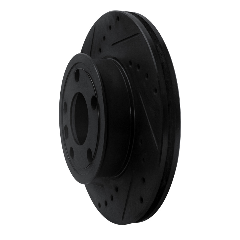 Picture of R1 92-95 Volkswagen EuroVan Front Left Drilled & Slotted Black Brake Rotor