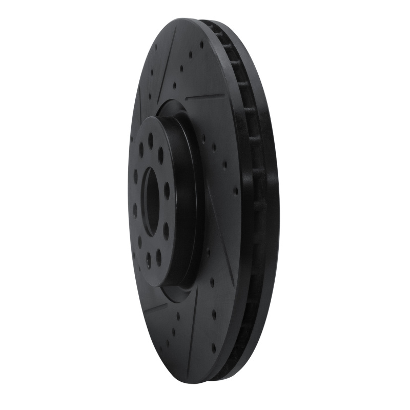 Picture of R1 18-25 Volkswagen ATLAS Front Left Drilled & Slotted Black Brake Rotor