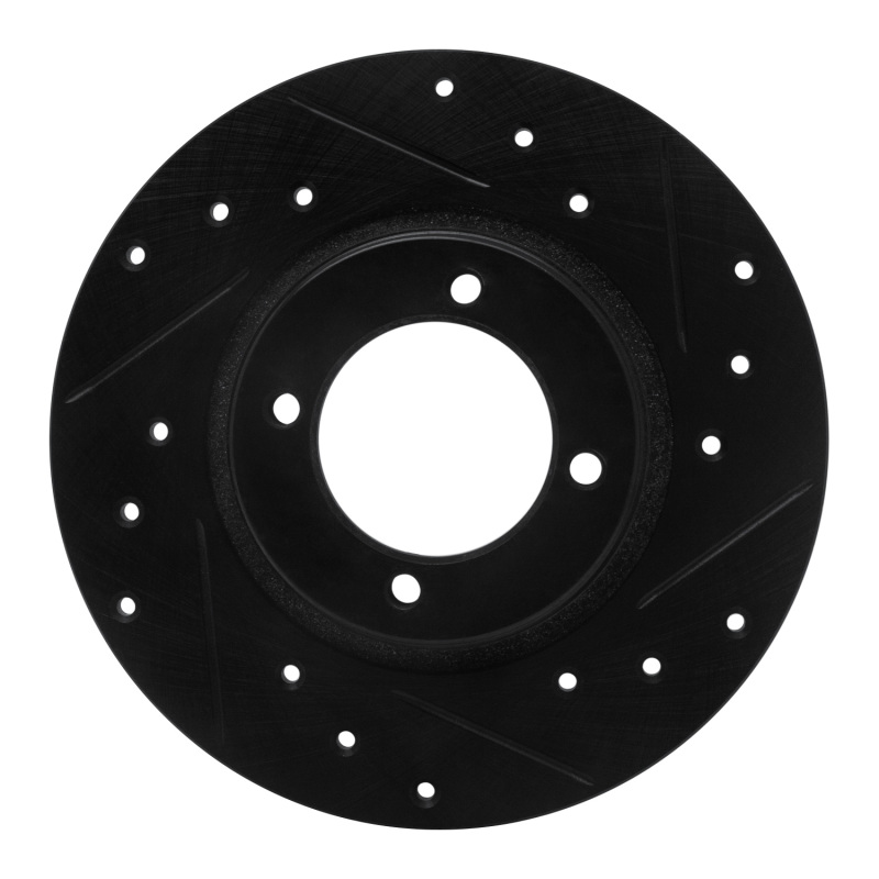 Picture of R1 75-79 Toyota Corolla (US/Canada) Front Right Drilled & Slotted Black Brake Rotor