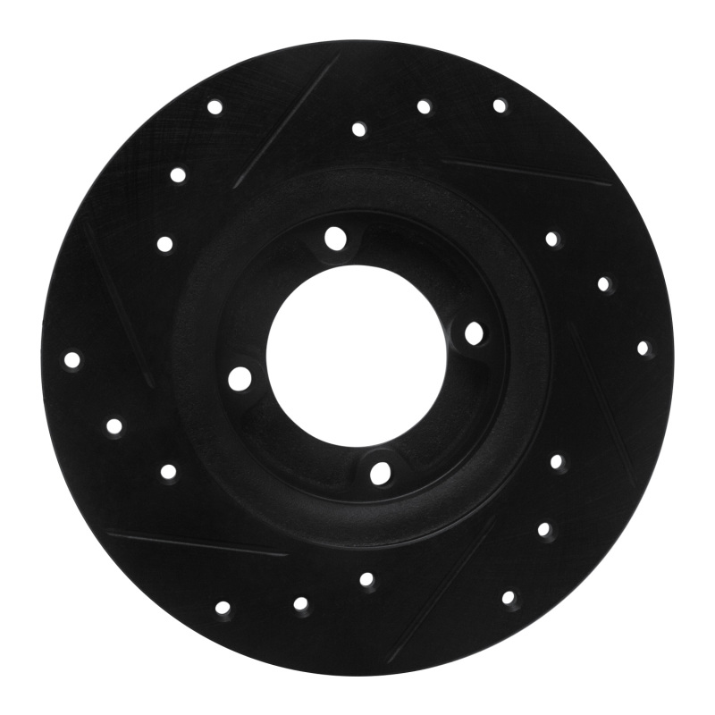 Picture of R1 75-79 Toyota Corolla (US/Canada) Front Right Drilled & Slotted Black Brake Rotor