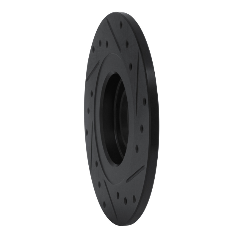 Picture of R1 81-84 Toyota STARLET Front Left Drilled & Slotted Black Brake Rotor
