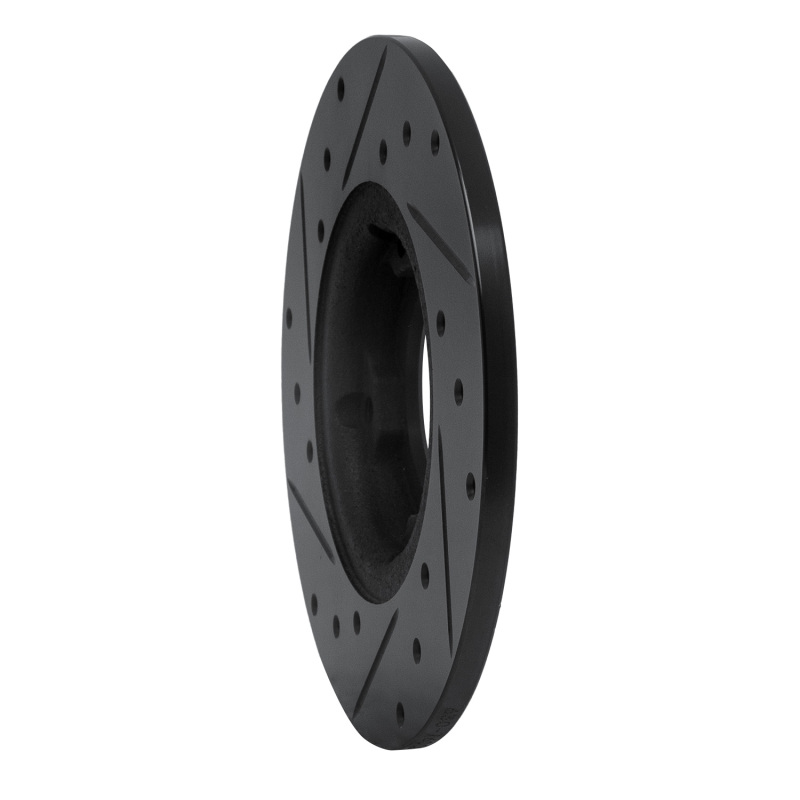 Picture of R1 80-82 Toyota Tercel Front Right Drilled & Slotted Black Brake Rotor