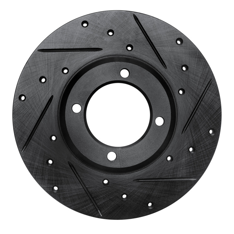 Picture of R1 79-81 Toyota Celica Front Right Drilled & Slotted Black Brake Rotor