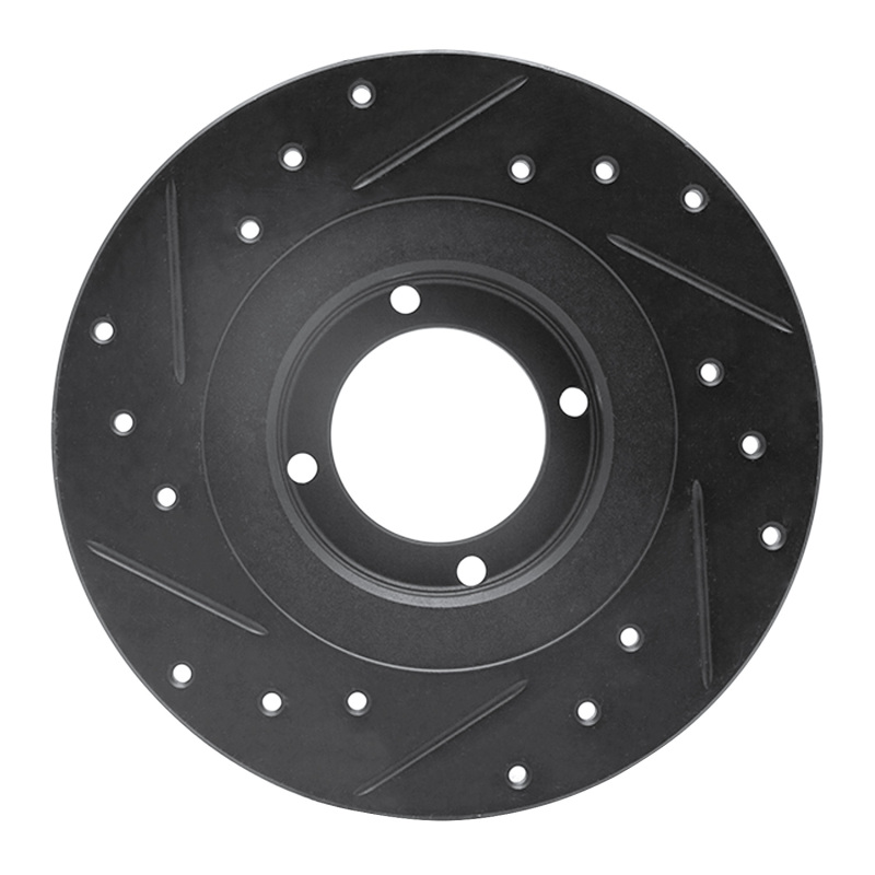 Picture of R1 81-84 Toyota STARLET Front Right Drilled & Slotted Black Brake Rotor