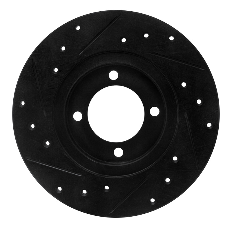 Picture of R1 80-83 Toyota Corolla (US/Canada) Front Right Drilled & Slotted Black Brake Rotor