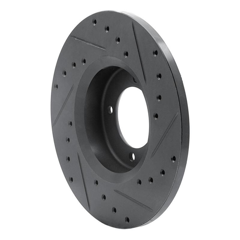 Picture of R1 72-82 Toyota CORONA Front Left Drilled & Slotted Black Brake Rotor