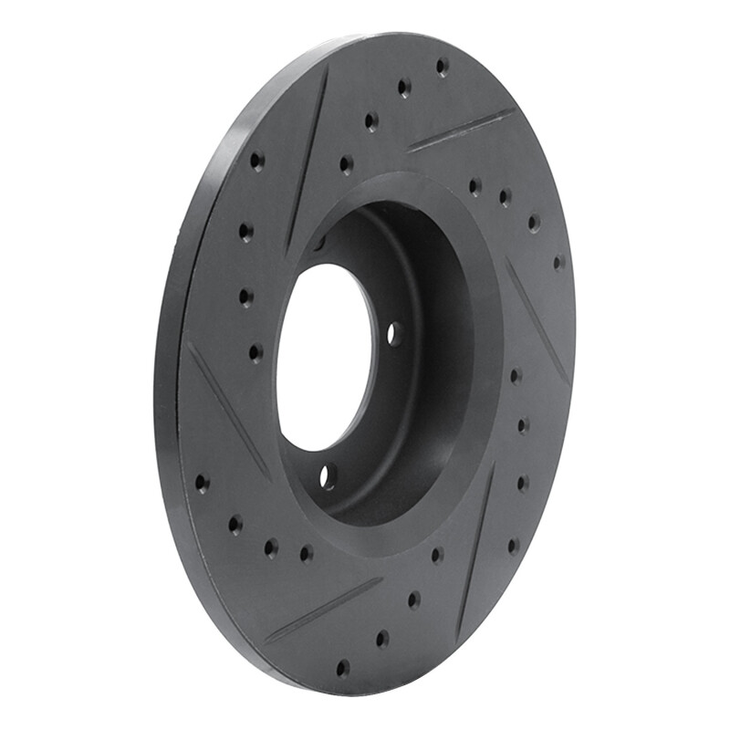 Picture of R1 72-82 Toyota CORONA Front Right Drilled & Slotted Black Brake Rotor