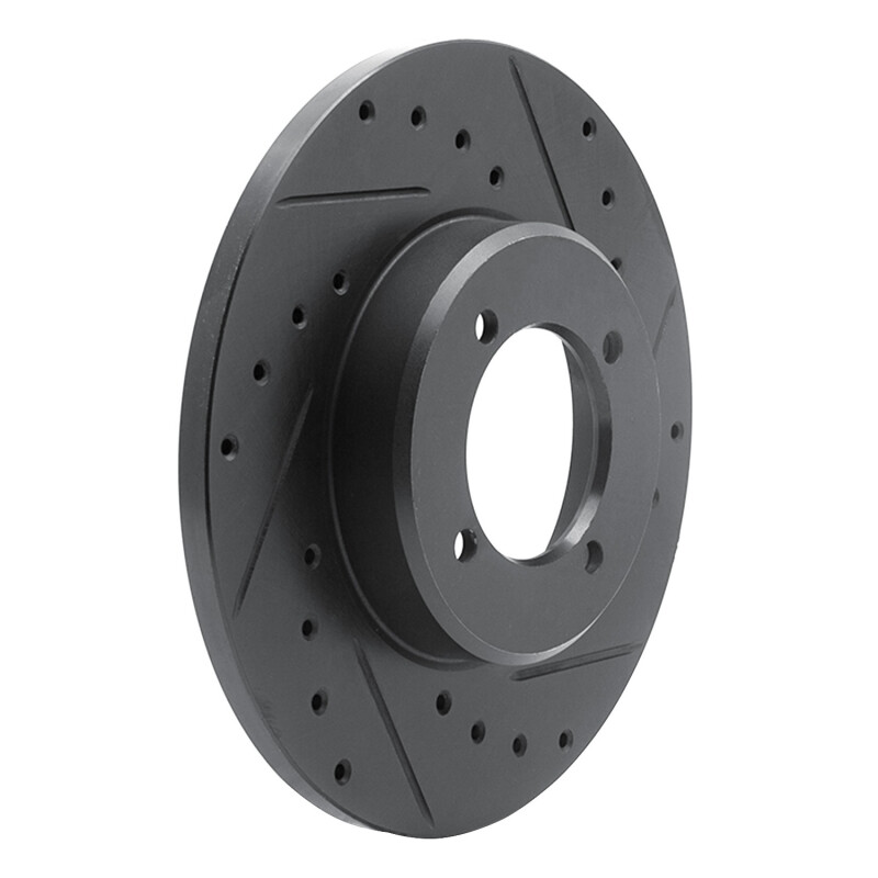 Picture of R1 72-82 Toyota CORONA Front Right Drilled & Slotted Black Brake Rotor