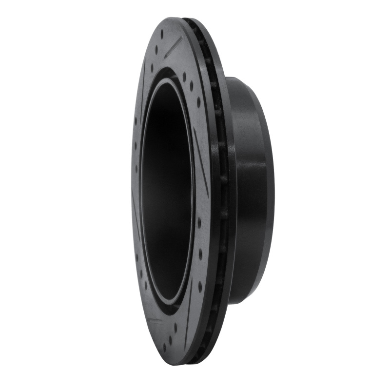 Picture of R1 82-85 Toyota Celica Rear Right Drilled & Slotted Black Brake Rotor