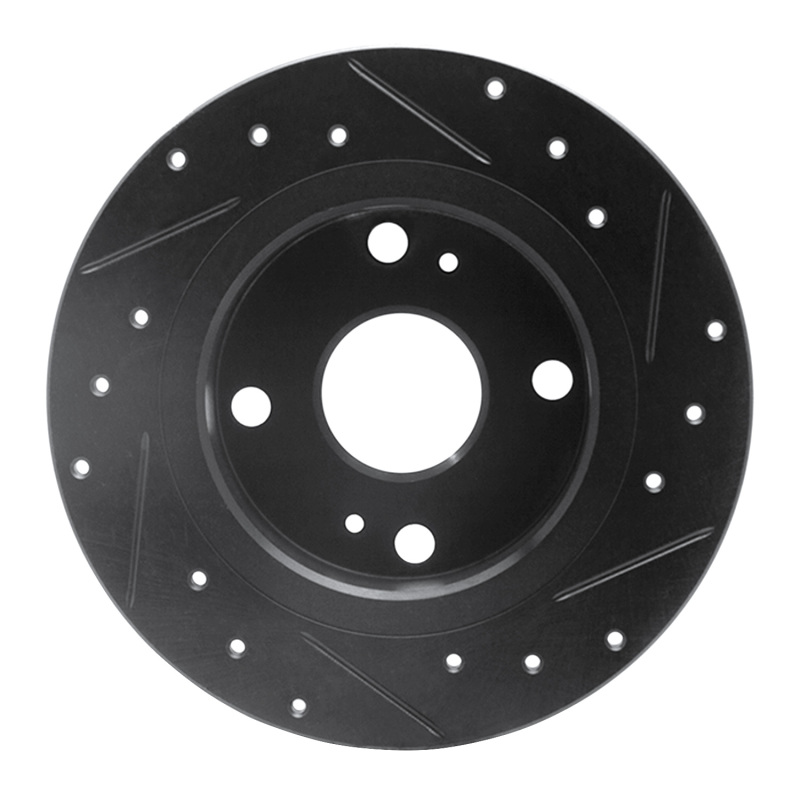 Picture of R1 79-81 Toyota Celica Rear Left Drilled & Slotted Black Brake Rotor