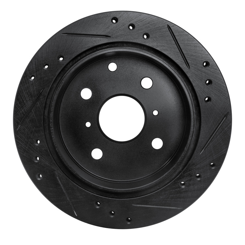 Picture of R1 82-85 Toyota Celica Rear Left Drilled & Slotted Black Brake Rotor