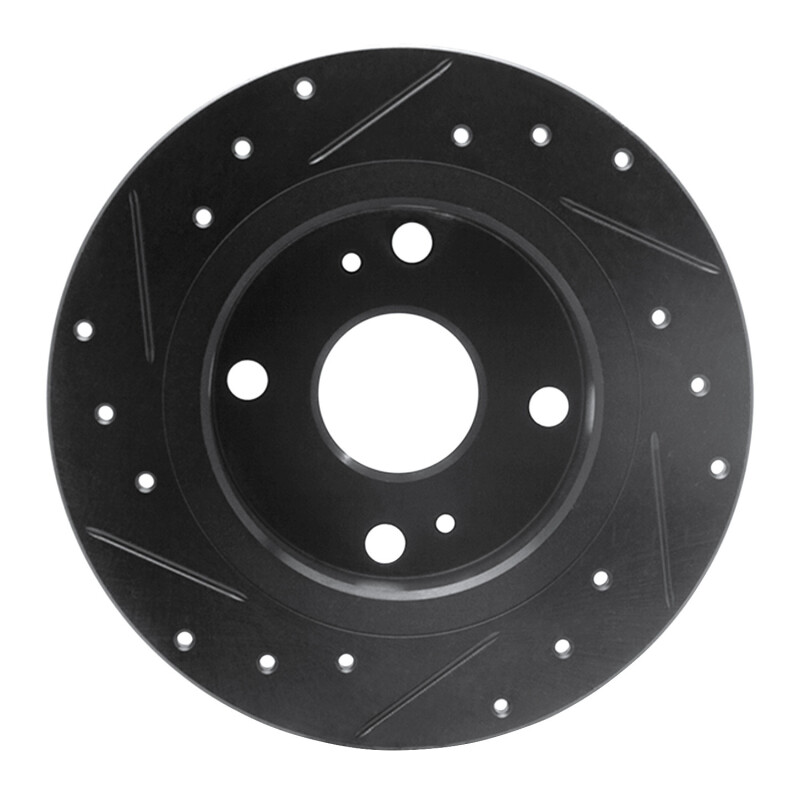 Picture of R1 79-81 Toyota Celica Rear Right Drilled & Slotted Black Brake Rotor