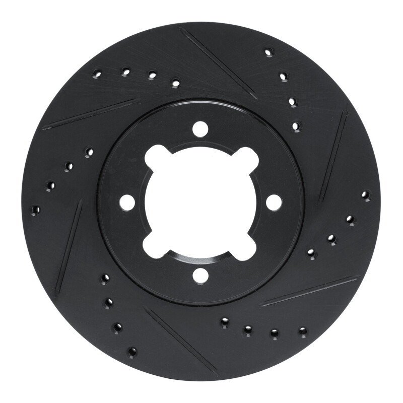 Picture of R1 83-84 Toyota Cressida Front Right Drilled & Slotted Black Brake Rotor