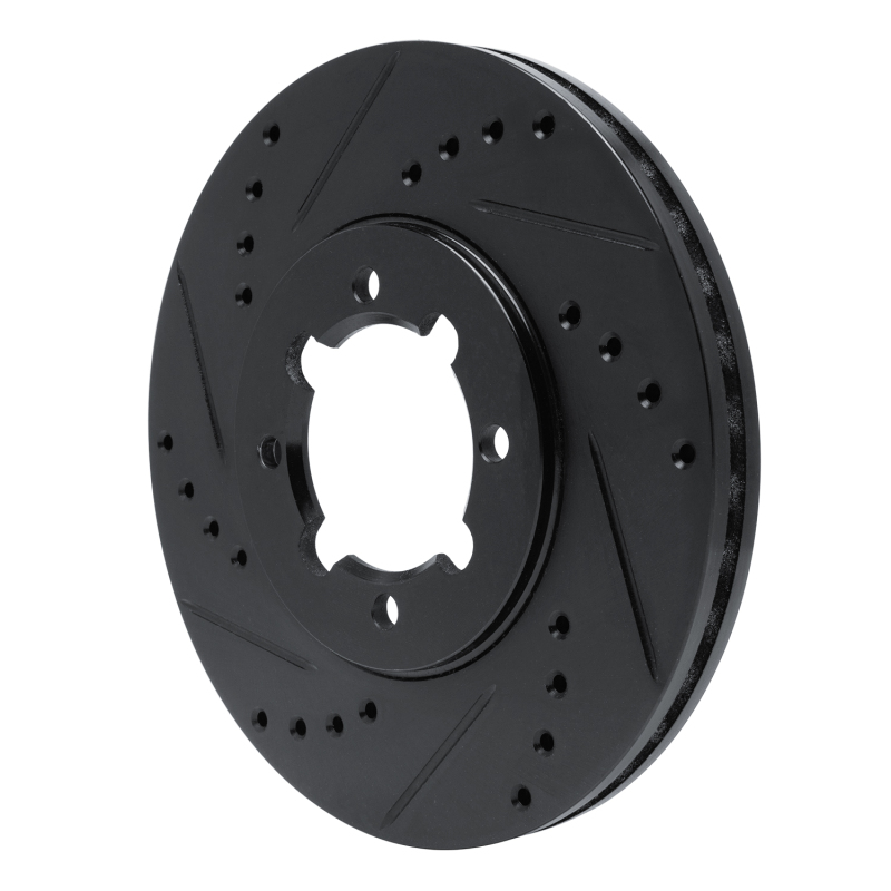 Picture of R1 83-84 Toyota Cressida Front Left Drilled & Slotted Black Brake Rotor