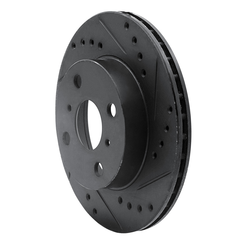 Picture of R1 84-88 Chevrolet Nova Front Left Drilled & Slotted Black Brake Rotor