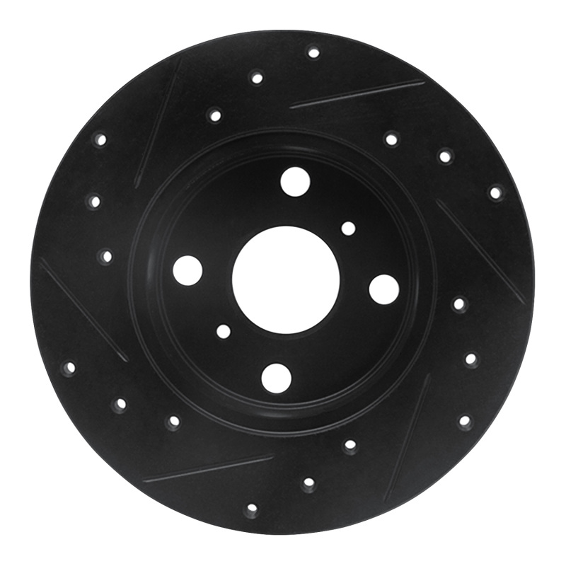 Picture of R1 84-88 Chevrolet Nova Front Right Drilled & Slotted Black Brake Rotor