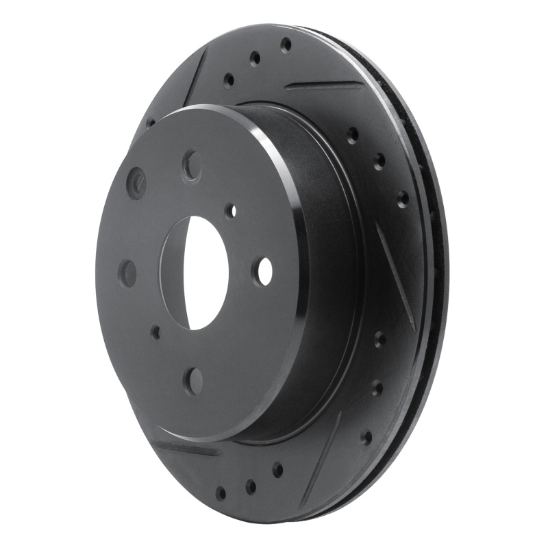 Picture of R1 84-88 Toyota Cressida Rear Left Drilled & Slotted Black Brake Rotor