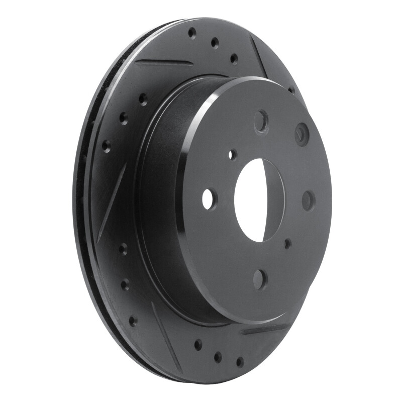 Picture of R1 84-88 Toyota Cressida Rear Right Drilled & Slotted Black Brake Rotor