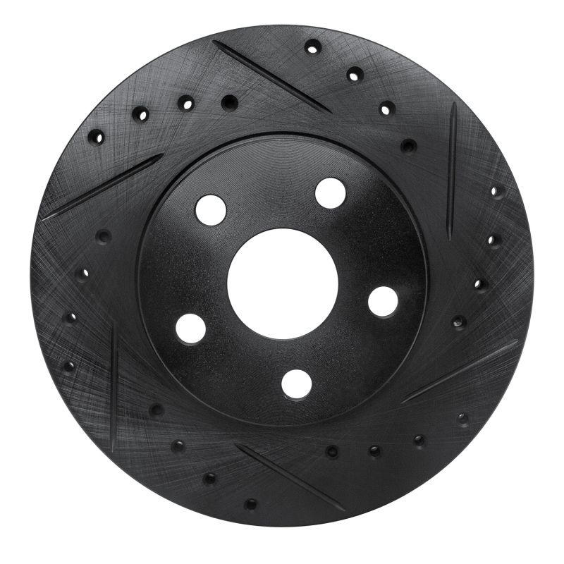 Picture of R1 86-89 Toyota Celica Front Right Drilled & Slotted Black Brake Rotor