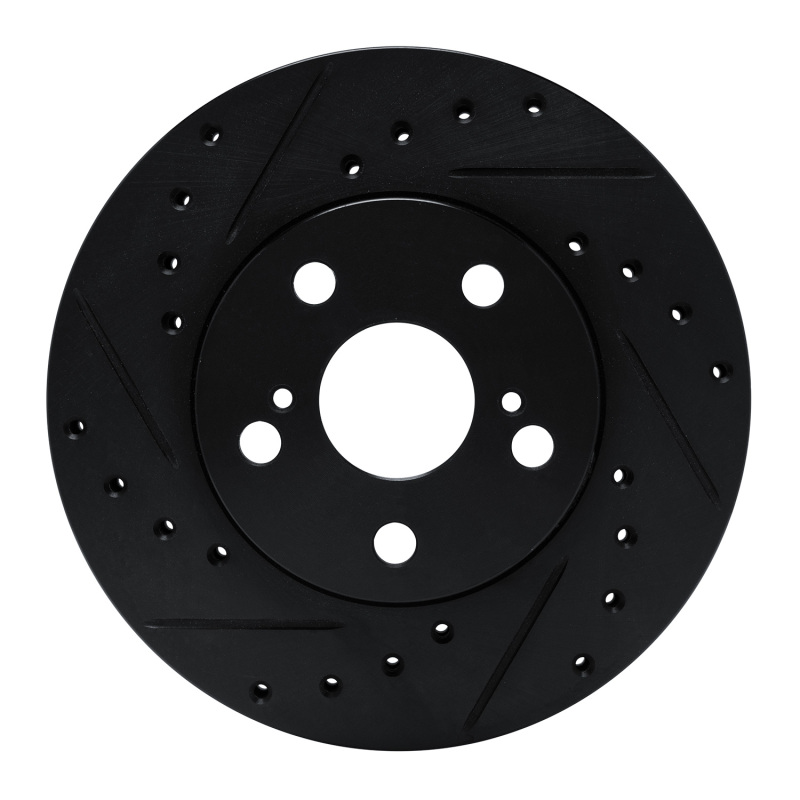 Picture of R1 87-87 Toyota Camry Front Left Drilled & Slotted Black Brake Rotor