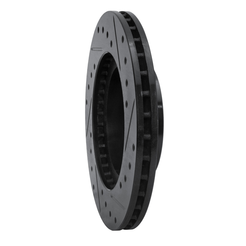 Picture of R1 86-89 Toyota Celica Front Left Drilled & Slotted Black Brake Rotor