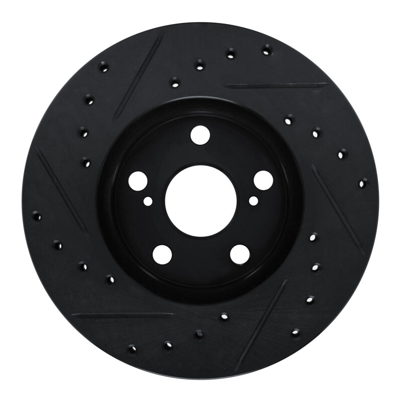 Picture of R1 87-87 Toyota Camry Front Right Drilled & Slotted Black Brake Rotor