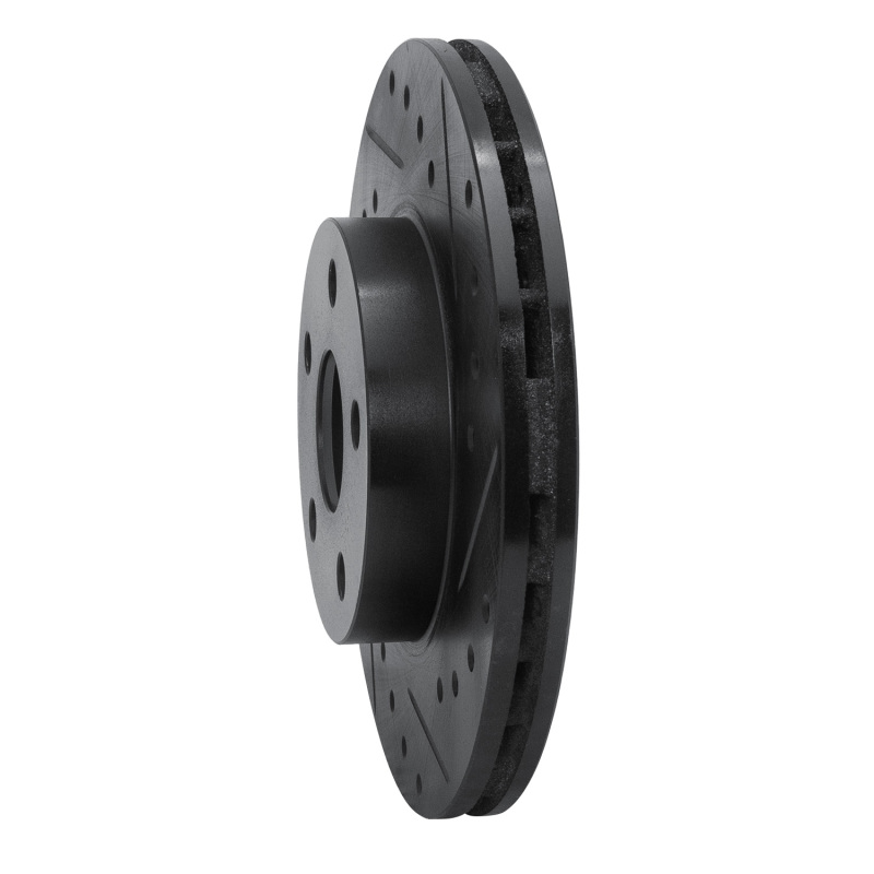 Picture of R1 86-89 Toyota Celica Front Right Drilled & Slotted Black Brake Rotor