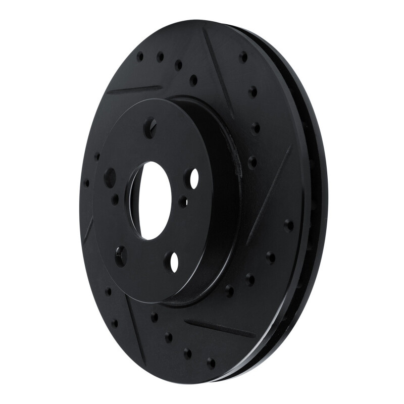 Picture of R1 87-87 Toyota Camry Front Right Drilled & Slotted Black Brake Rotor