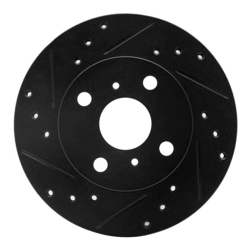 Picture of R1 90-91 Toyota Celica Front Left Drilled & Slotted Black Brake Rotor
