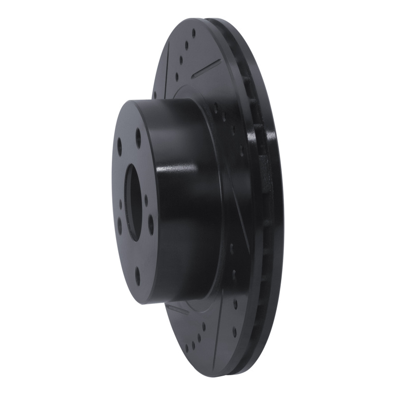 Picture of R1 89-92 Toyota Cressida Front Left Drilled & Slotted Black Brake Rotor
