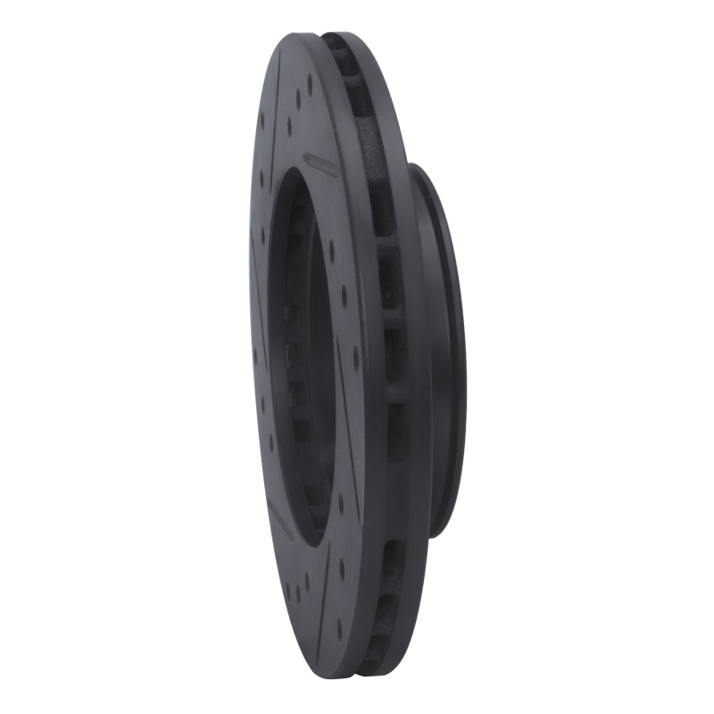 Picture of R1 90-91 Toyota Celica Front Right Drilled & Slotted Black Brake Rotor