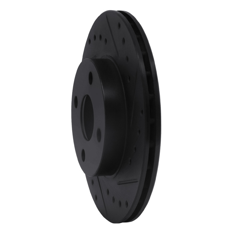 Picture of R1 92-95 Toyota Paseo Front Right Drilled & Slotted Black Brake Rotor