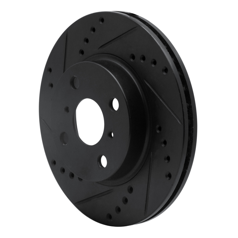 Picture of R1 01-03 Toyota Prius Front Left Drilled & Slotted Black Brake Rotor