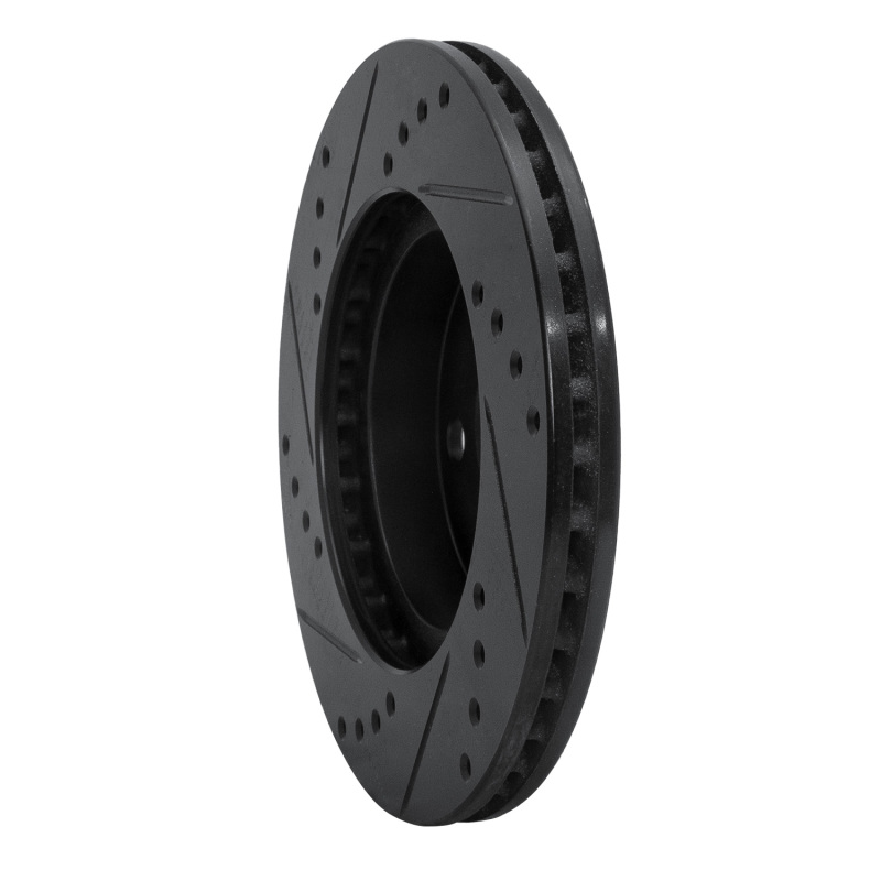 Picture of R1 01-03 Toyota Prius Front Right Drilled & Slotted Black Brake Rotor