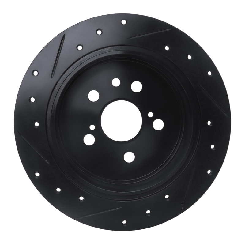 Picture of R1 94-95 Toyota Celica Rear Right Drilled & Slotted Black Brake Rotor