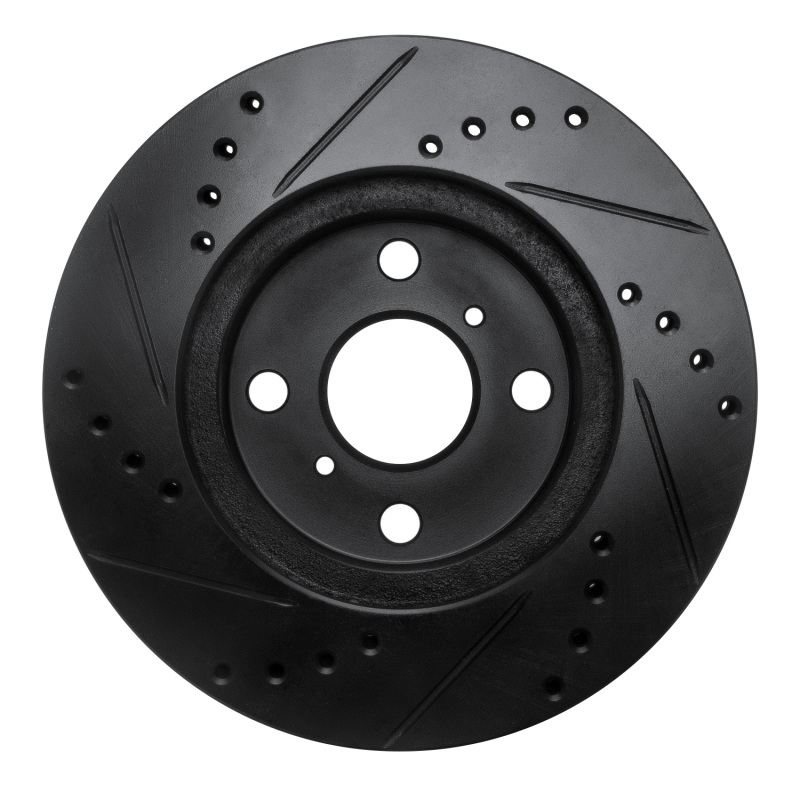 Picture of R1 01-03 Toyota Prius Front Right Drilled & Slotted Black Brake Rotor