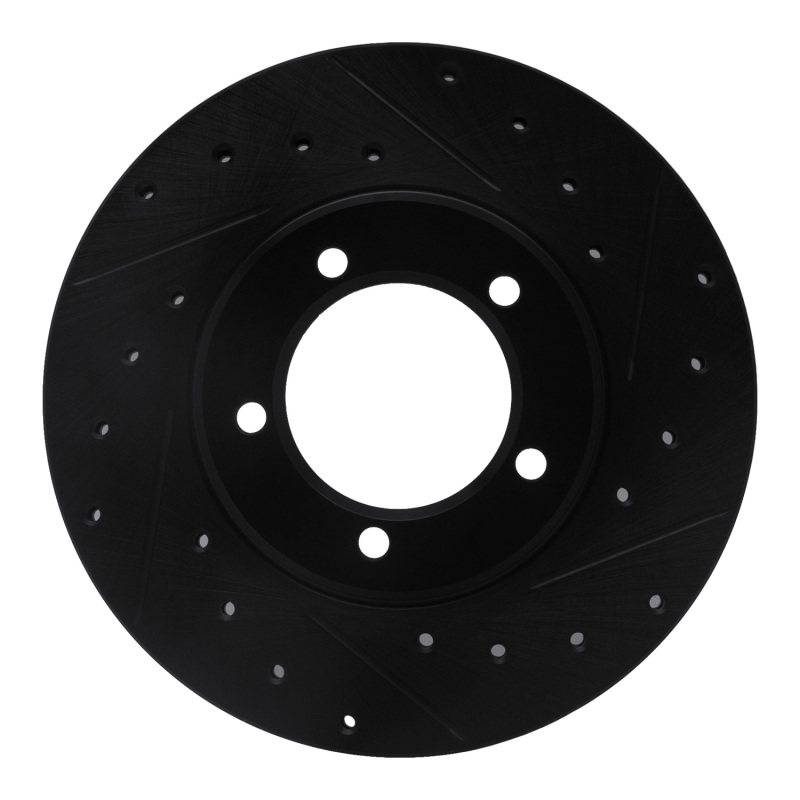 Picture of R1 79-83 Toyota Pickup Front Right Drilled & Slotted Black Brake Rotor