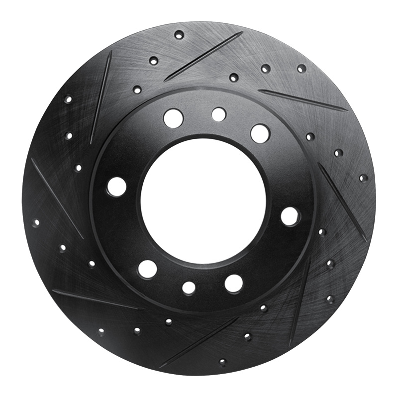 Picture of R1 81-85 Toyota Pickup Front Left Drilled & Slotted Black Brake Rotor