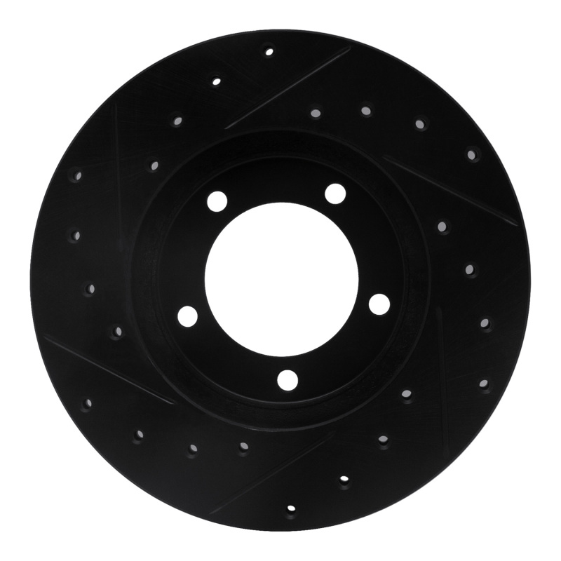Picture of R1 79-83 Toyota Pickup Front Right Drilled & Slotted Black Brake Rotor