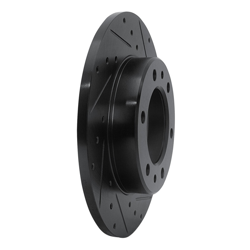 Picture of R1 81-85 Toyota 4Runner Front Right Drilled & Slotted Black Brake Rotor