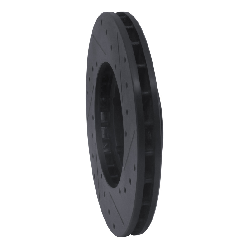 Picture of R1 87-88 Toyota Pickup Front Left Drilled & Slotted Black Brake Rotor