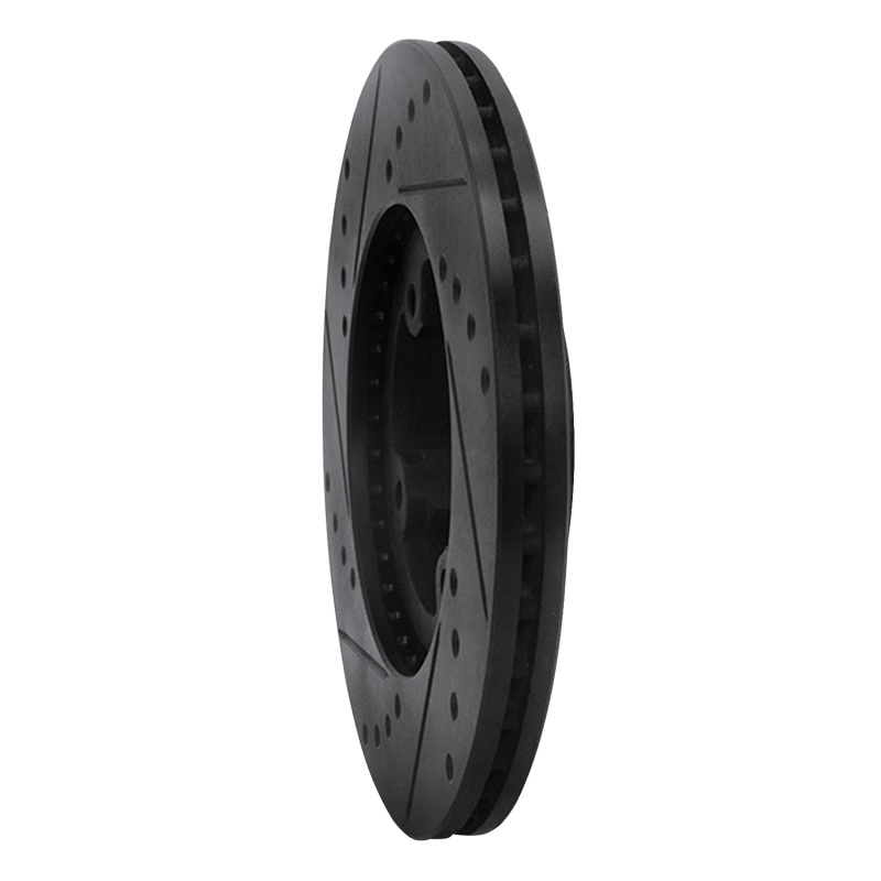Picture of R1 86-89 Toyota Van Front Right Drilled & Slotted Black Brake Rotor